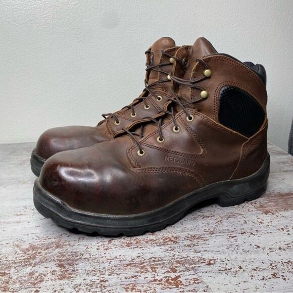 Red wing non-metallic toe brown leather boots 13 stock number 4421 - Picture 1 of 9